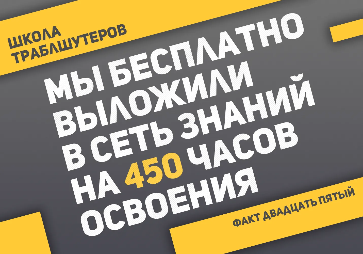 Факт №25 о Школе траблшутеров